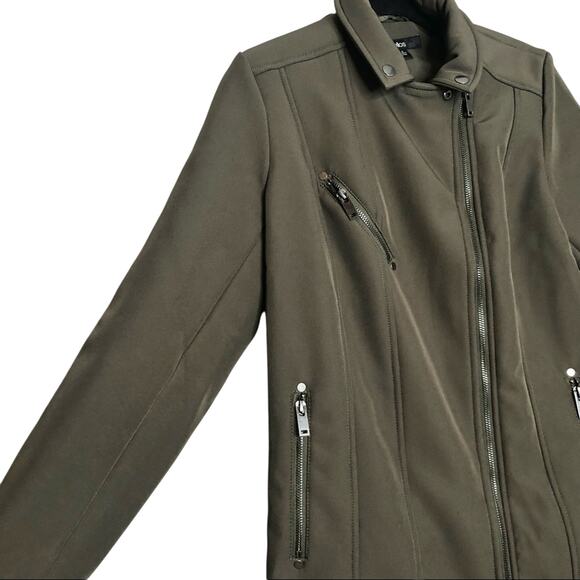 NWOT Ellos Dark Green Soft Shell Lined Jacket Size 10 - Picture 3 of 6